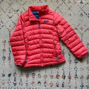 Patagonia Jacket Girls Large 12 Coral Puffer Down